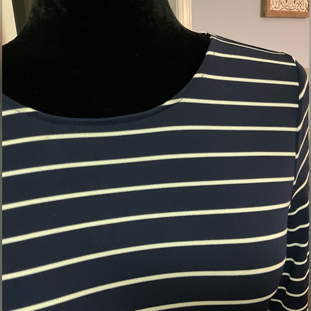 Navy Ralph Lauren Striped Twofer Tunic Top - Picture 3 of 7